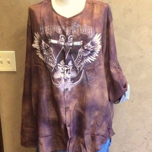 Chocolate brown button up